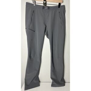 Prois Womens Gray Cargo Pants Size 12 R Hiking Camping Outdoors Stretch Belted